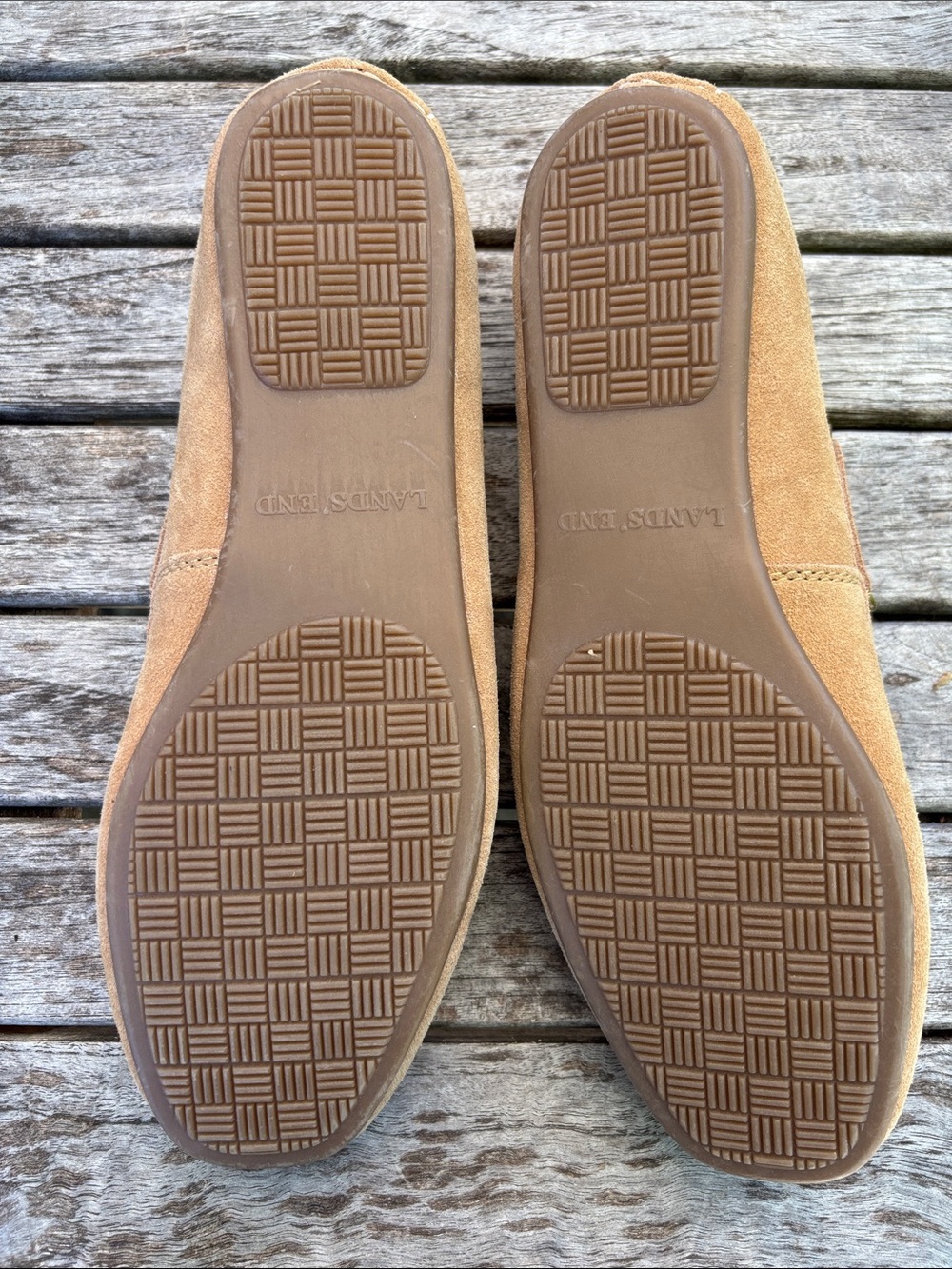 Lands’ End Suede Driving Moccasins | Camel Tan | Size 8 | NWOT - Picture 3 of 6